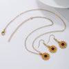Alloy Handmade Jewelry Set With Maple Leaf Sunflower Owl Patterns For Women Earrings And Necklace