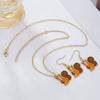 Alloy Handmade Jewelry Set With Maple Leaf Sunflower Owl Patterns For Women Earrings And Necklace