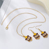 Alloy Handmade Jewelry Set With Maple Leaf Sunflower Owl Patterns For Women Earrings And Necklace