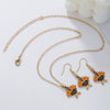 Alloy Handmade Jewelry Set With Maple Leaf Sunflower Owl Patterns For Women Earrings And Necklace