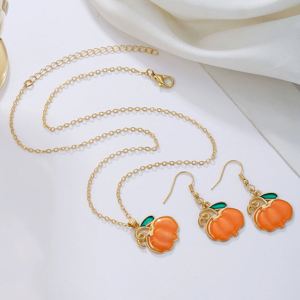 Alloy Handmade Jewelry Set With Maple Leaf Sunflower Owl Patterns For Women Earrings And Necklace