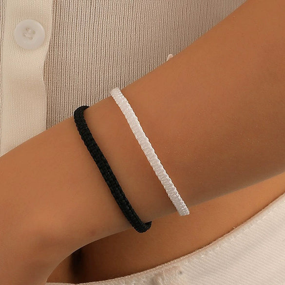 Alloy Handmade Lucky Infinite Eightcharacter Couple Bracelet With Letters Numbers Text Pattern