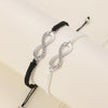 Alloy Handmade Lucky Infinite Eightcharacter Couple Bracelet With Letters Numbers Text Pattern
