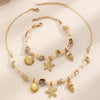 Alloy Handmade Marine Life Conch Shell Starfish Pendant Necklace And Bracelet