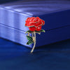 Alloy Handmade Painted Flower Patterned Electroplated Rose Brooch Clothing Accessories