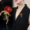 Alloy Handmade Painted Flower Patterned Electroplated Rose Brooch Clothing Accessories