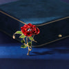 Alloy Handmade Painted Flower Patterned Electroplated Rose Brooch Clothing Accessories