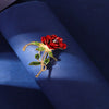 Alloy Handmade Painted Flower Patterned Electroplated Rose Brooch Clothing Accessories
