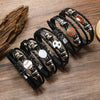 Alloy Handmade Retro Multilayer Woven Beaded Leather Bracelet For Men And Unisex
