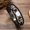 Alloy Handmade Retro Multilayer Woven Beaded Leather Bracelet For Men And Unisex