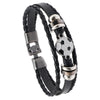 Alloy Handmade Retro Multilayer Woven Beaded Leather Bracelet For Men And Unisex