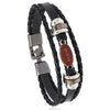 Alloy Handmade Retro Multilayer Woven Beaded Leather Bracelet For Men And Unisex