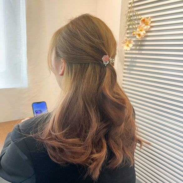Alloy Handmade Small Fresh Flower Hair Clip For Girls