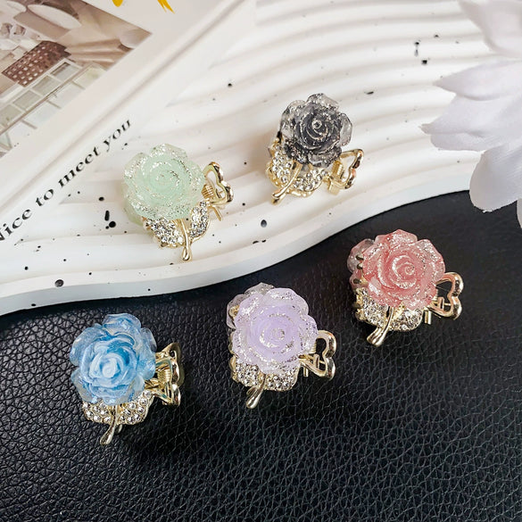 Alloy Handmade Small Fresh Flower Hair Clip For Girls