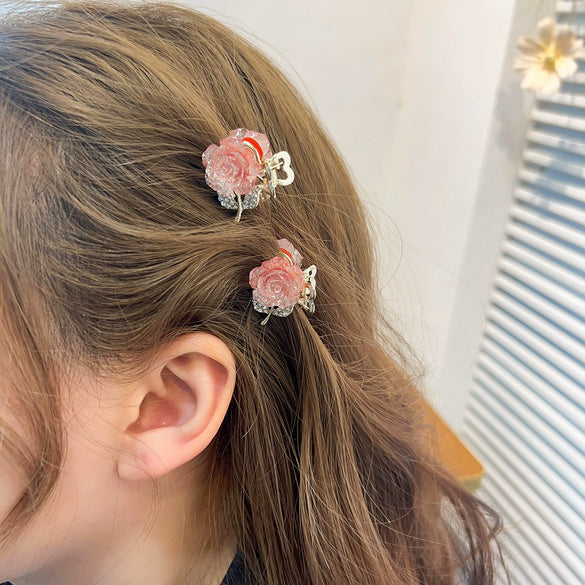 Alloy Handmade Small Fresh Flower Hair Clip For Girls
