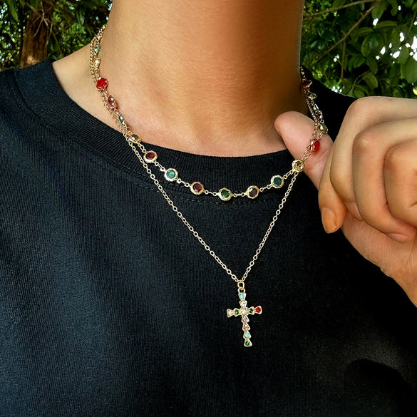 Alloy Handmade U Shape Cross Men's Clavicle Chain Jewelry
