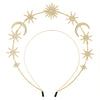Alloy Handmade Women's Double Head Hoop Hairband With Six Point Star And Moon Design Baroque Style