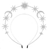 Alloy Handmade Women's Double Head Hoop Hairband With Six Point Star And Moon Design Baroque Style