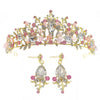 Alloy Handmade Women's Flowerpatterned Bridal Crown Headband Earrings Set