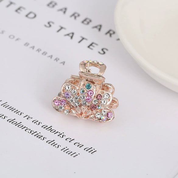 Alloy Handmade Women's Rhinestone Butterfly Hairpin