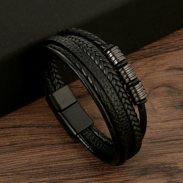 Alloy Handwoven Geometric Bracelets For Men Electroplated Highend Jewelry Accessories