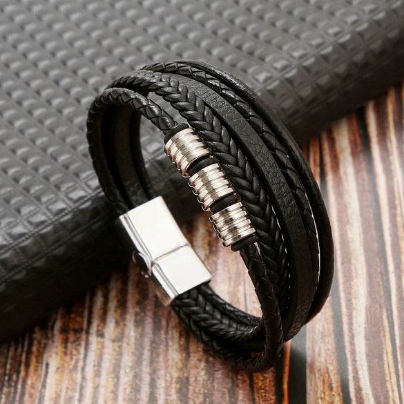 Alloy Handwoven Geometric Bracelets For Men Electroplated Highend Jewelry Accessories