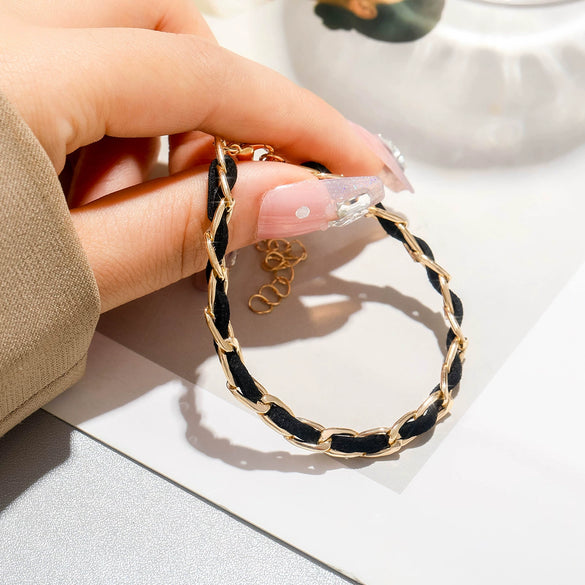 Alloy Handwoven Geometric Style Bracelet