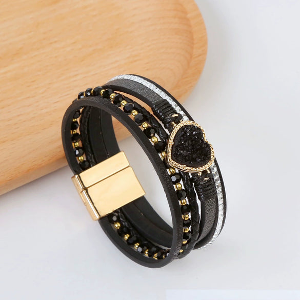 Alloy Handwoven Heart Shape Electroplated Bracelets For Women