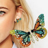 Alloy Heart And Butterfly Wings Cartoon Geometric Rhinestone Earrings
