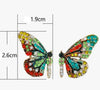 Alloy Heart And Butterfly Wings Cartoon Geometric Rhinestone Earrings