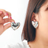 Alloy Heart Earrings For Women Electroplated Minimalist Design