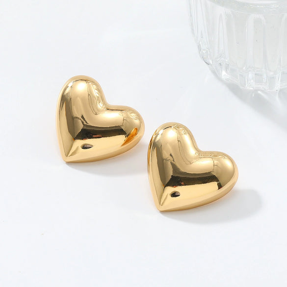 Alloy Heart Earrings For Women Electroplated Minimalist Design