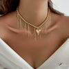 Alloy Heart Geometric Clavicle Chain Tassel Necklace For Women With Electroplating