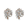 Alloy Heart Geometric Diamond Stud Earrings For Women Light Luxury Minimalist Exaggerated Highend Niche