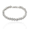 Alloy Heart Geometric Diamond Zircon Bracelet Silver Plated