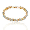 Alloy Heart Geometric Diamond Zircon Bracelet Silver Plated