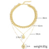Alloy Heart Geometric Multilayer Female Hiphop Niche Design Sense Electroplated Necklace