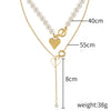 Alloy Heart Geometric Multilayer Female Hiphop Niche Design Sense Electroplated Necklace