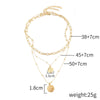 Alloy Heart Geometric Multilayer Female Hiphop Niche Design Sense Electroplated Necklace