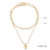 Alloy Heart Geometric Multilayer Female Hiphop Niche Design Sense Electroplated Necklace
