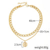 Alloy Heart Geometric Multilayer Female Hiphop Niche Design Sense Electroplated Necklace