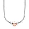 Alloy Heart Geometric Style Snake Bone Chain Necklace With Electroplating