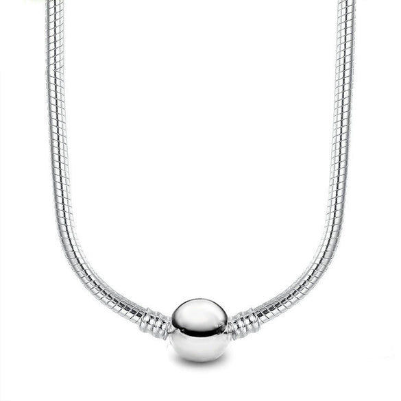 Alloy Heart Geometric Style Snake Bone Chain Necklace With Electroplating