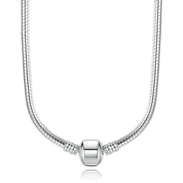 Alloy Heart Geometric Style Snake Bone Chain Necklace With Electroplating
