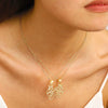 Alloy Heart Hollow Pendant Necklace Electroplated For Women