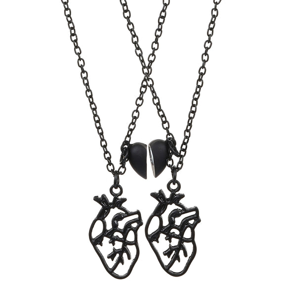 Alloy Heart Hollow Pendant Necklace Electroplated For Women