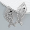 Alloy Heart Hollow Tropical Fish Diamond Earrings For Women