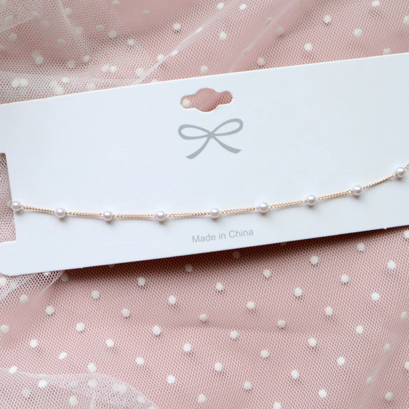 Alloy Heart Pattern Electroplated Necklace Choker Collar Neck Band With Pearl Pendant For Women