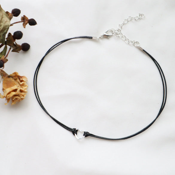 Alloy Heart Pattern Electroplated Necklace Choker Collar Neck Band With Pearl Pendant For Women