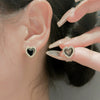 Alloy Heart Pattern Light Luxury Cold Style Electroplated Women's Earrings